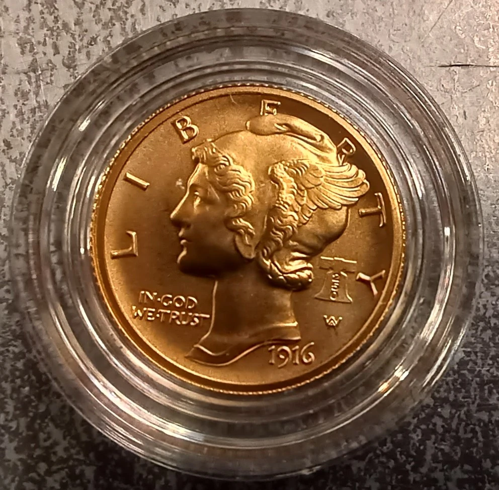 US-Mint-Best-Of-The-Mint-1916-Mercury-Dime-Gold-Coin-And-Silver-Medal-Set-Available-6/4/26